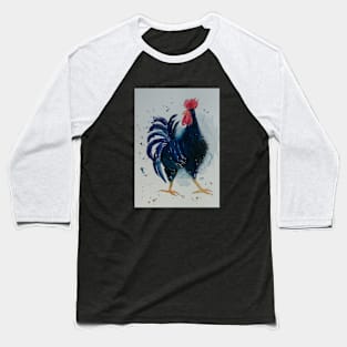 Black Rooster - bird art design Baseball T-Shirt